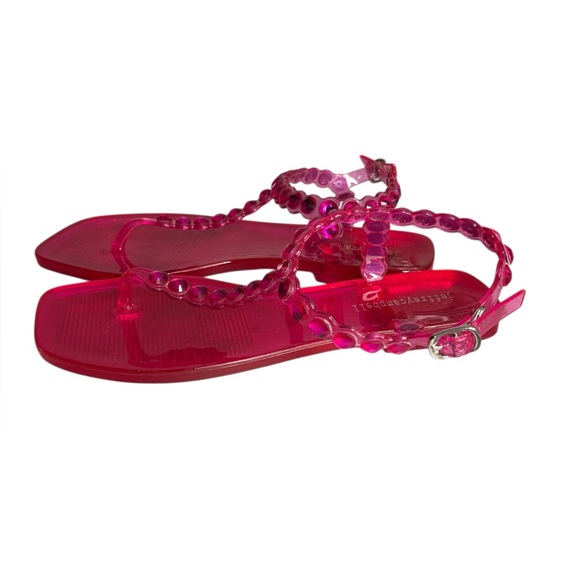 Jeffrey Campbell Jemmin Slingback Sandals Fuchsia Size 7 Beach Vacation Jelly - Picture 4 of 7
